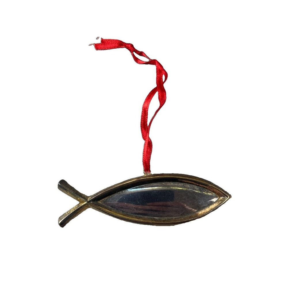 Vintage Reed & Barton Ornament Holiday FISH Motif Silver Plate Italy